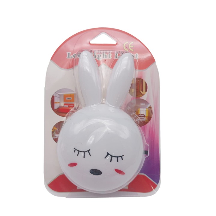 Lampa de veghe pentru copii forma IEPURAS, Alb