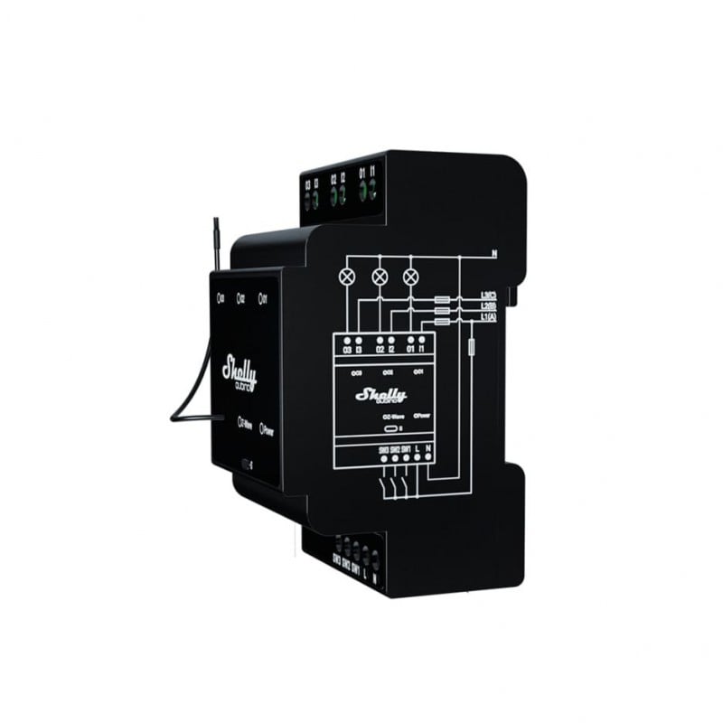 Releu inteligent Shelly Qubino Wave Pro 3, 16A, 3 canale, contacte ...