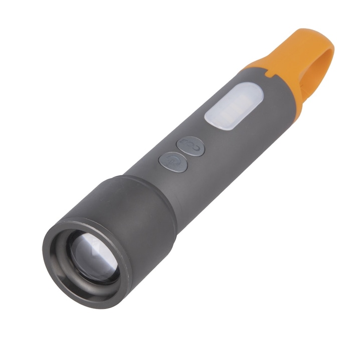 LED фенер COB Traveler, FLF-02, IP44, включен USB Type-C кабел, SOS бутон, осветление в различни цветове, Черен