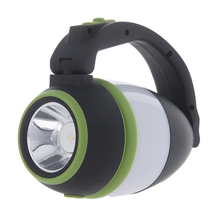 Мулти LED фенер, 1500 mAh, 350lm, IPX45, регулируем в настолна лампа, сиво-зелен