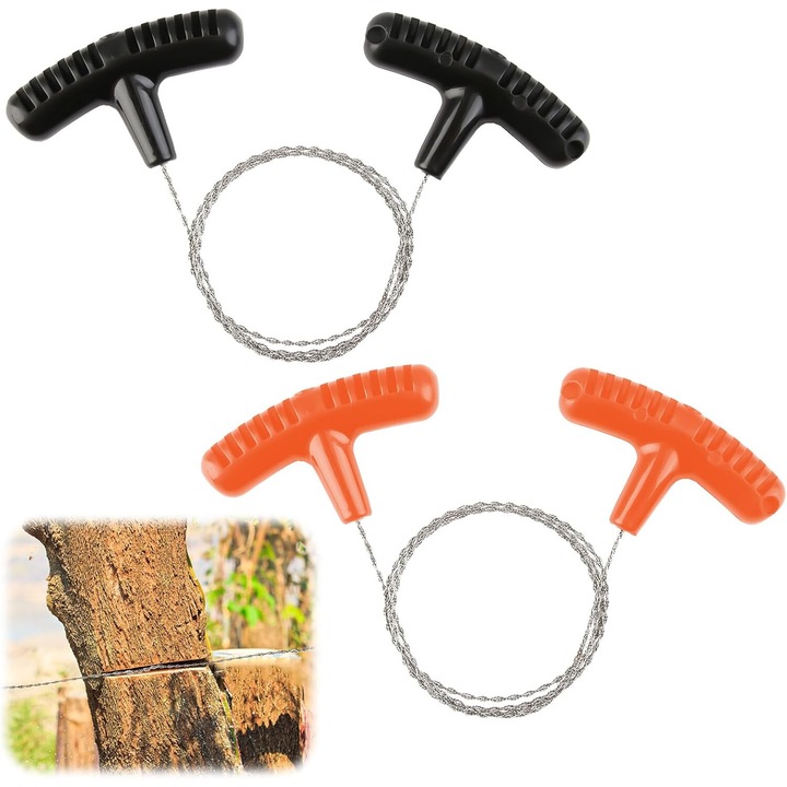 Set 2 fierastraie manuale cu lant, 75cm, usor de transportat, multicolor