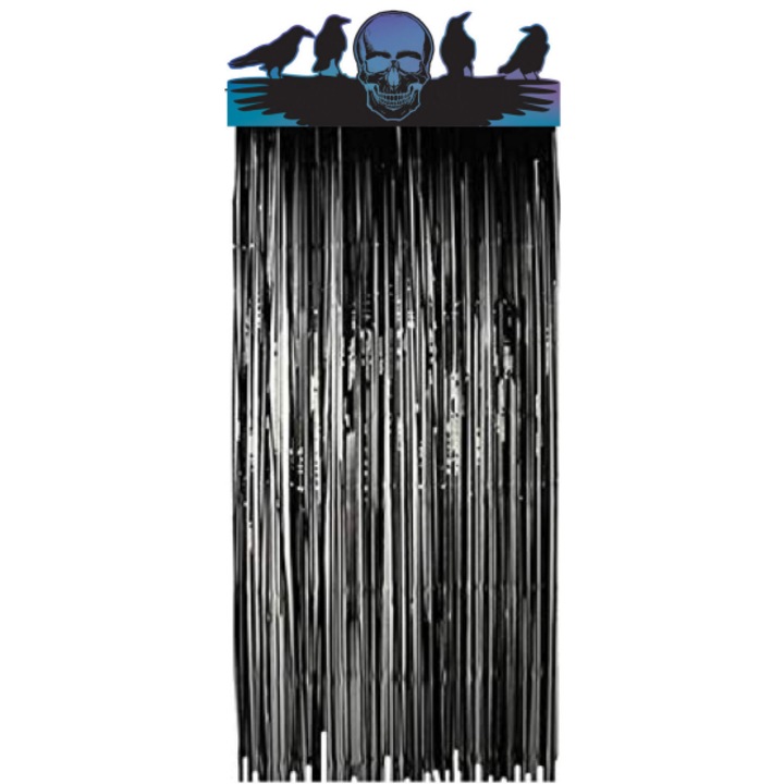 Хелоуин врата декор зловеща черна завеса