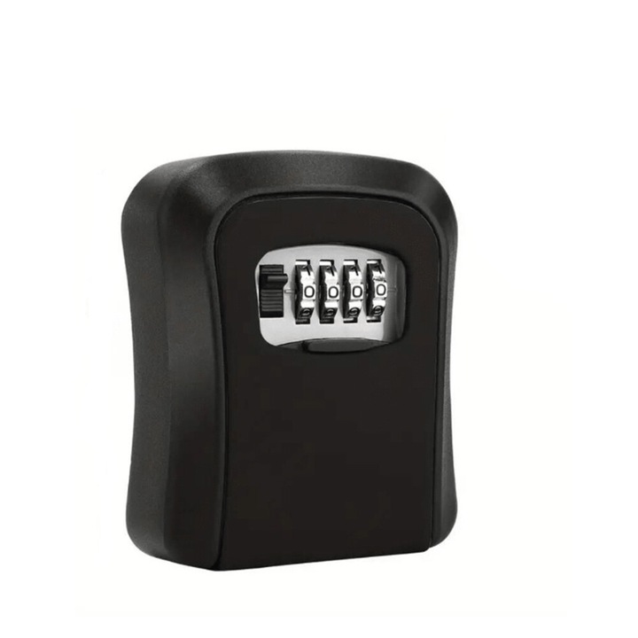 Мини метален сейф EDAR с код, за съхранение на ключове, метална кутия, механичен код, черен