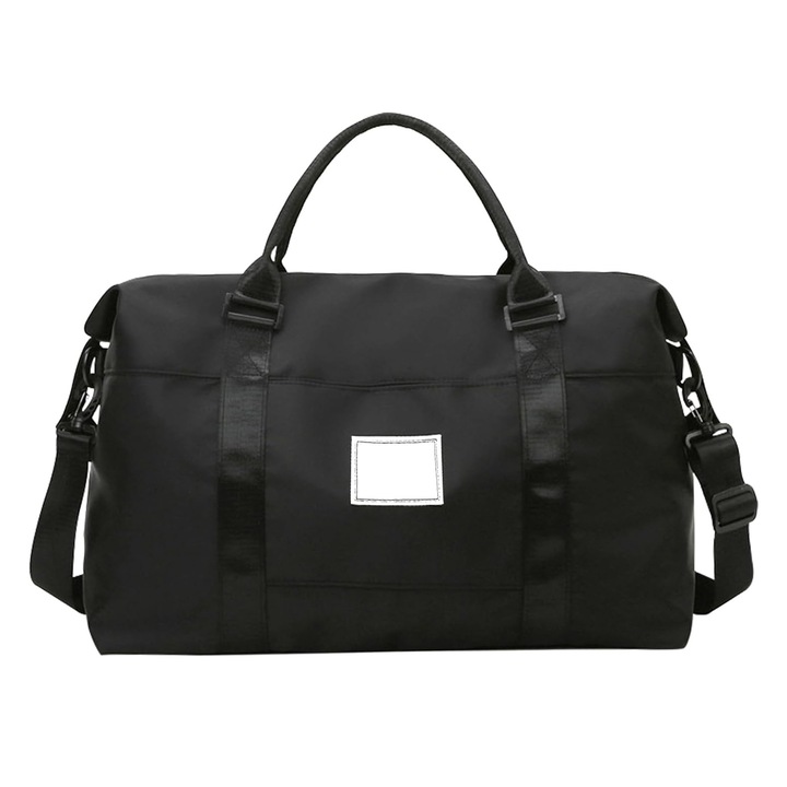 Пътна чанта, SIBINTA, Сухо и мокро разделяне, Регулируема презрамка 65 CM, Водоустойчива, Лесна за носене, Ергономичен дизайн, Метален цип, За пътуване, тренировки, спортна дейност, Полиестер, 60 x 16 x 39 cm, Черна