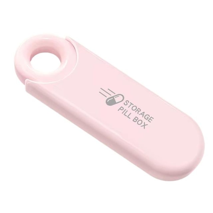 Органайзер за лекарства, За пътуване, 3 отделения, Компактен, Розов