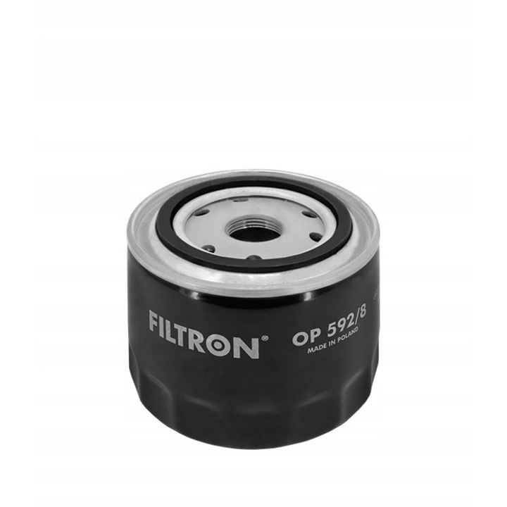 Olajszűrő, Filtron, Op 592/8, Magasság 71 mm, Belső átmérő 62 mm, Menetes csatlakozás M 22X1,5, Ház átmérő 93,2 mm, 71 mm X 62 mm X 93,2 mm