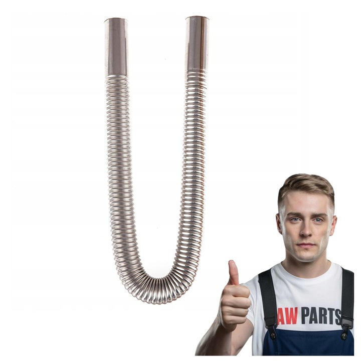 Kipufogócső, Eberspacher Webasto, Duplafalú Rozsdamentes Acél, Korrózió- és Kopásálló, Könnyen Formázható, Átmérő 24mm / Hossz 60cm