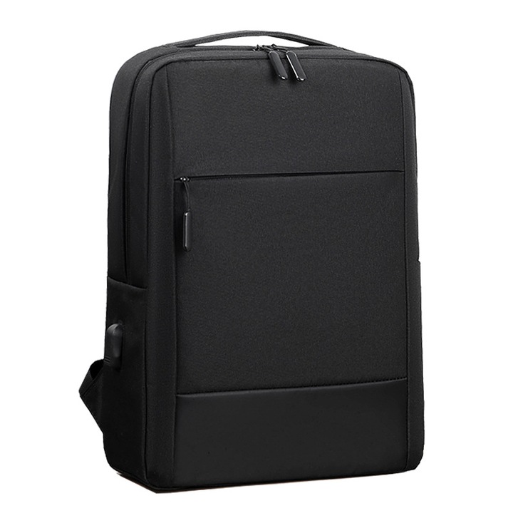 Rucsac de barbati, impermeabil din panza Oxford, USB, Negru, 35L, Yupy®