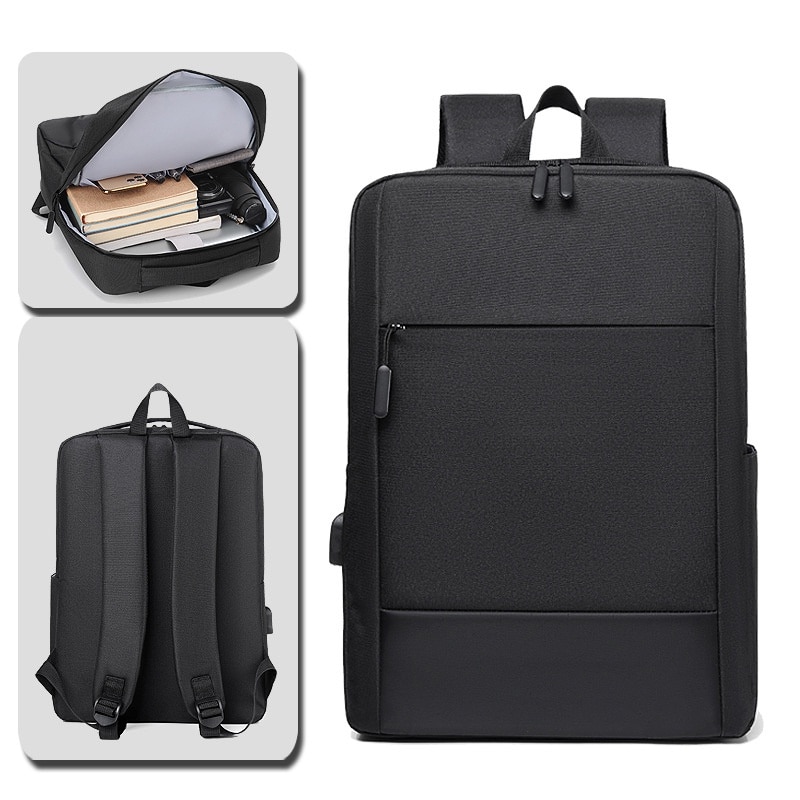 Rucsac de barbati, impermeabil din panza Oxford, USB, Negru, 35L, Yupy®