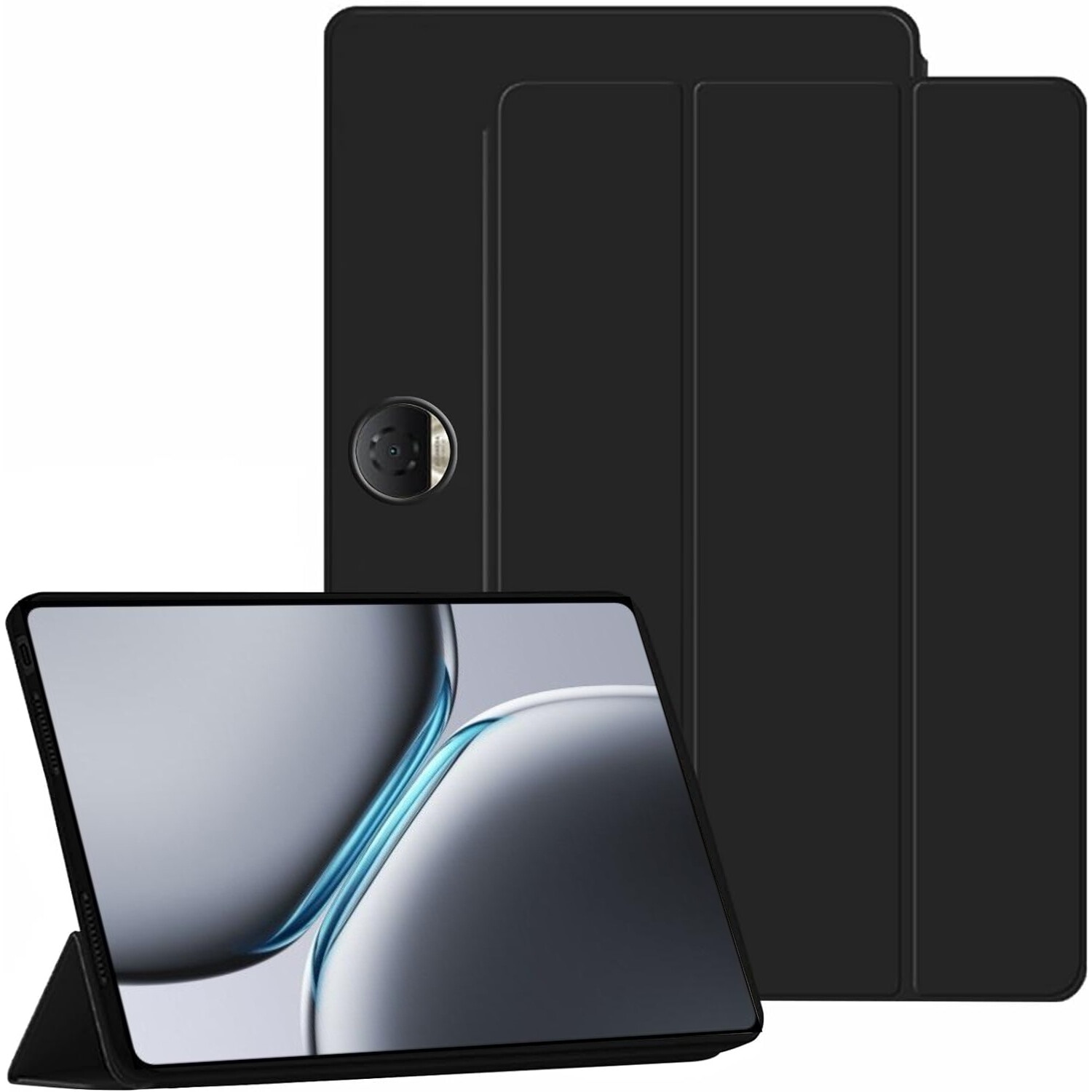Husa Ultra Slim pentru OnePlus Pad 2 12.1", Silicon TPU, Smart Cover - Negru