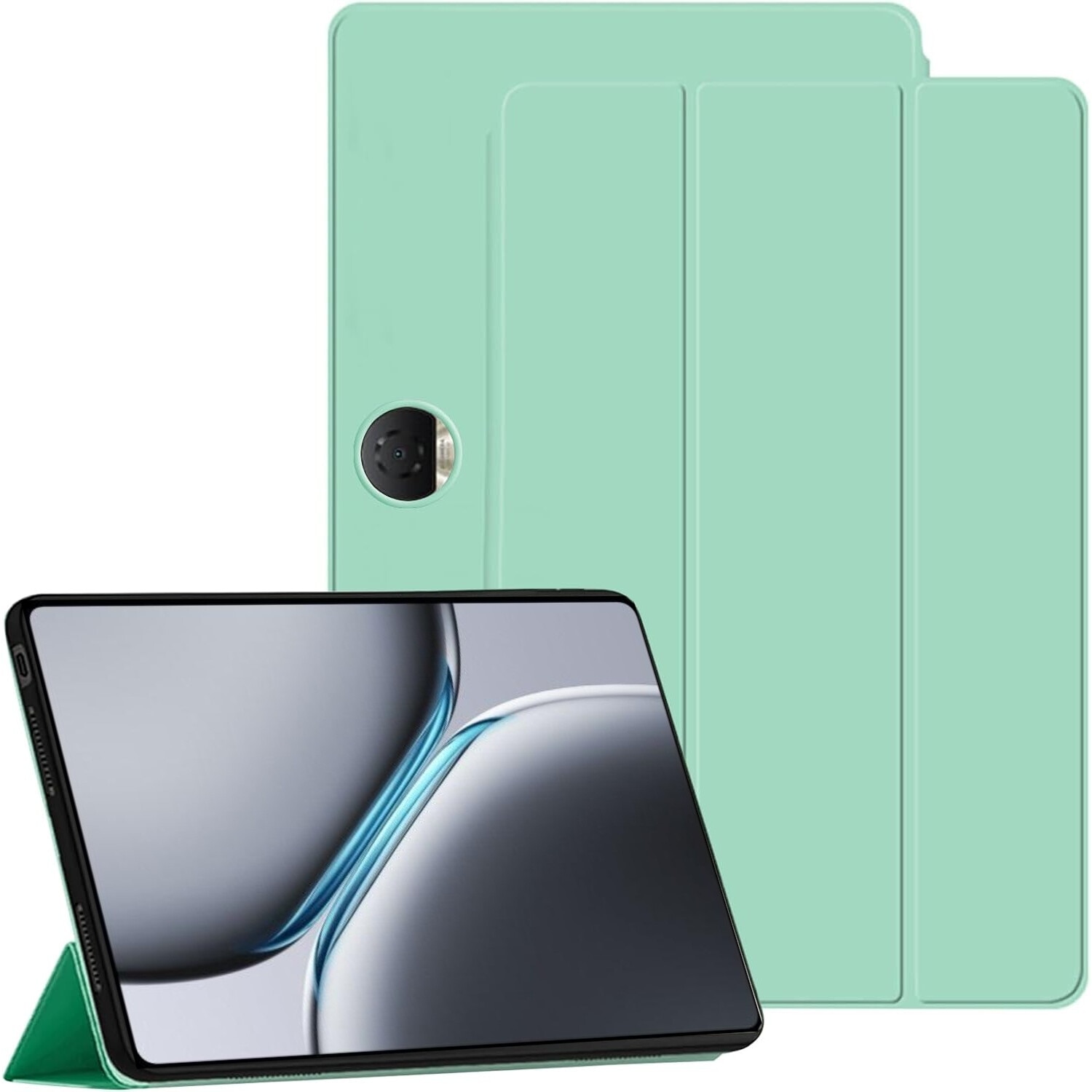 Husa Ultra Slim pentru OnePlus Pad 2 12.1", Silicon TPU, Smart Cover - Verde Menta