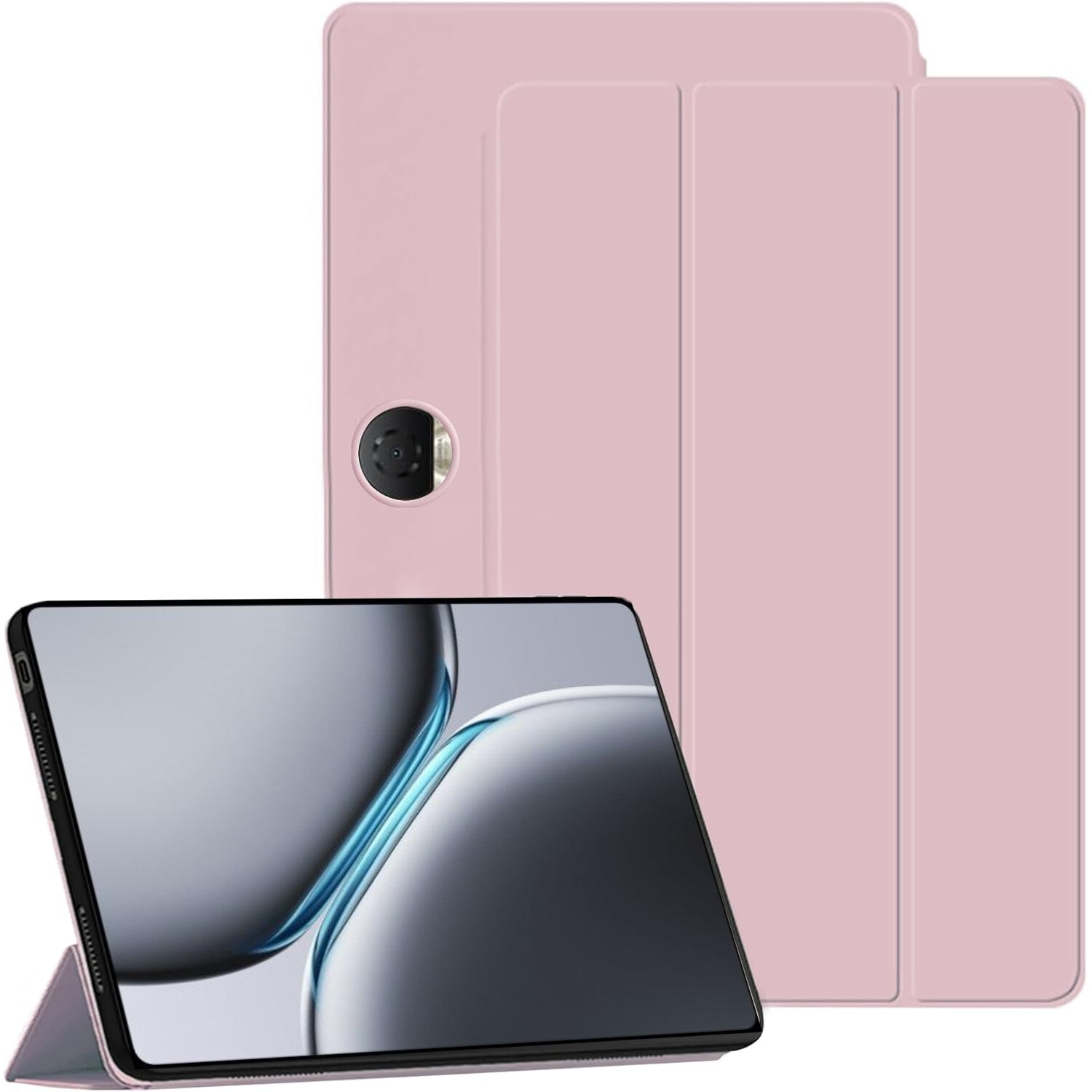 Husa Ultra Slim pentru OnePlus Pad 2 12.1", Silicon TPU, Smart Cover - Roz