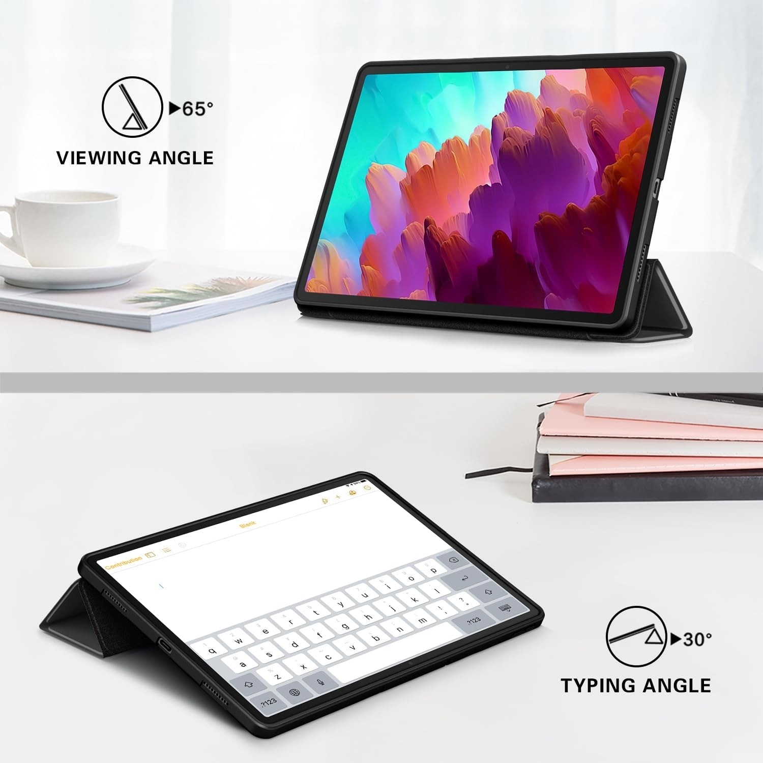 Husa Ultra Slim pentru Lenovo Idea Tab Pro, 12.7" (2025), Silicon TPU, Smart Cover - Negru
