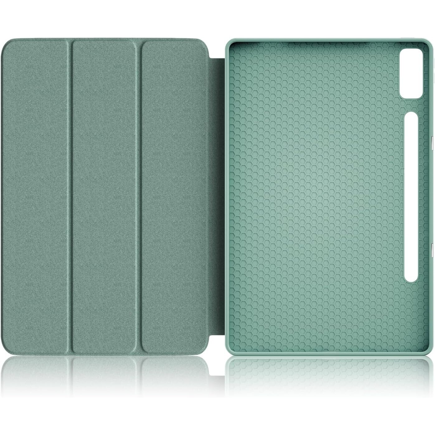 Husa Ultra Slim pentru Lenovo Tab P12 12.7", Silicon TPU, Smart Cover - Verde Marin