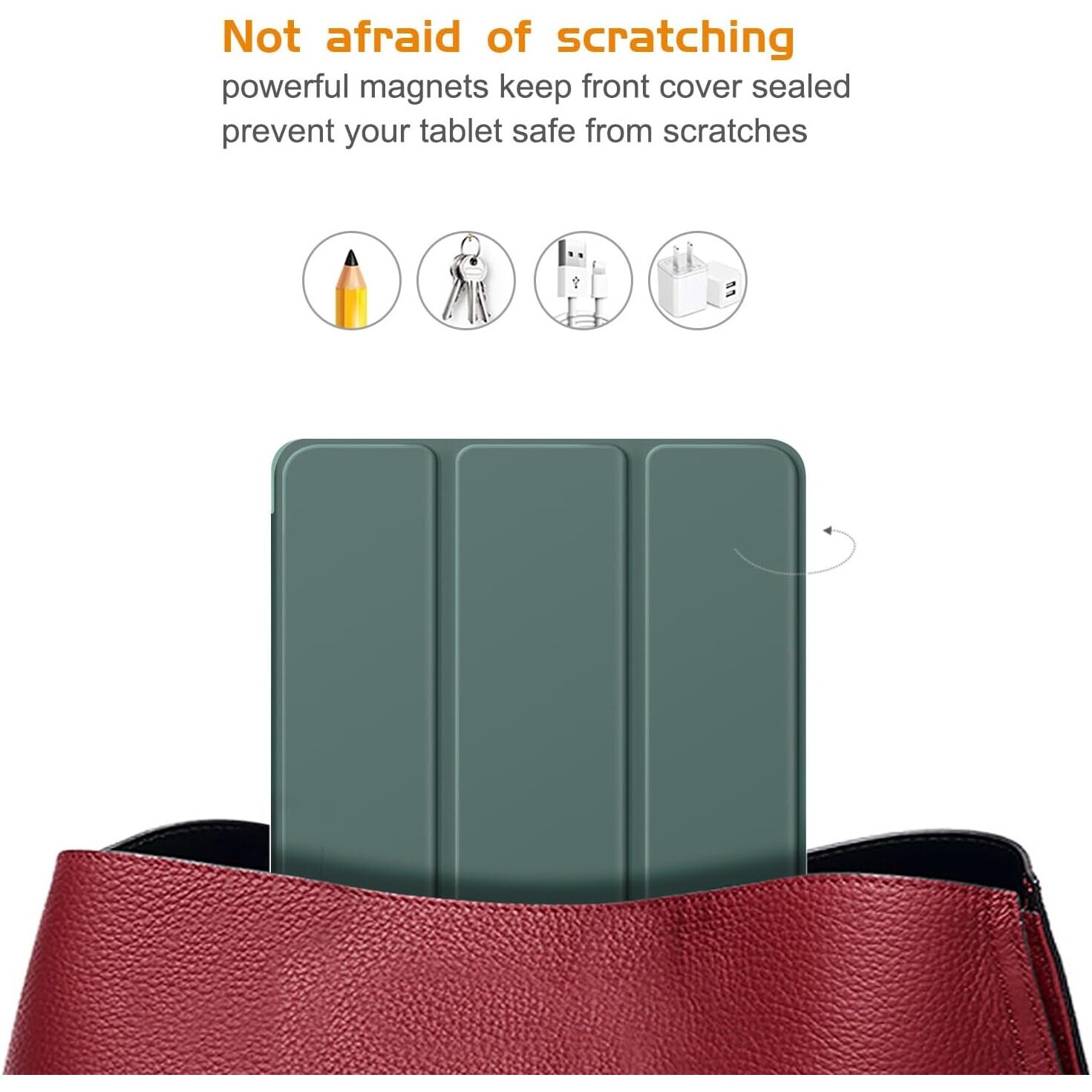 Husa Ultra Slim pentru Lenovo Tab P12 12.7", Silicon TPU, Smart Cover - Verde Marin