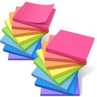 Set 8 Cuburi Notite Adezive, Axroad Mall, 100/carte, Adeziv puternic, Usor de lipit si rupt, Pentru clasificarea, marcarea documentelor, Pentru acasa, birou sau scoala, 8 culori, Hartie, 76 x 76mm, Culoare