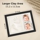 Kit Amprenta Mulaj Manuta Sau Piciorus Bebe Si Rama Foto, Axroad Mall, Cu lut, pigment, lipici dublu -lateral, cutie de cadou, Trei compartimente separate, Pentru botez sau zi de nastere, Material sigur, 28.3 x 23.2 x 1.8cm, Cadrul negru