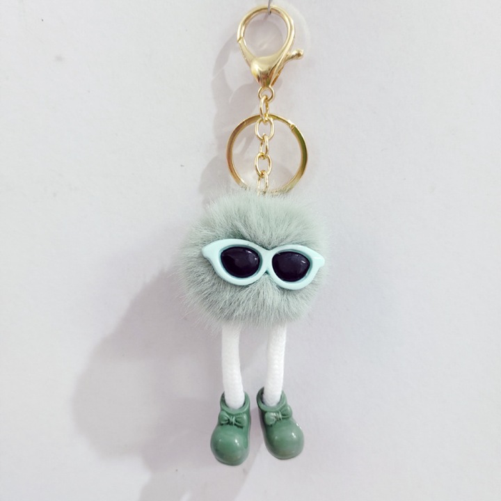 Breloc ASDIIT® Design dragut cu bula de carbune cu picioare lungi, Material moale pufos, verde