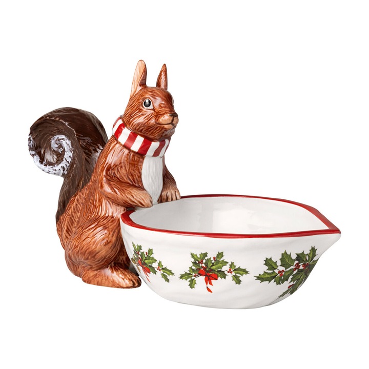 Bol de servire de Craciun Toy's Fantasy veverita, 20 cm