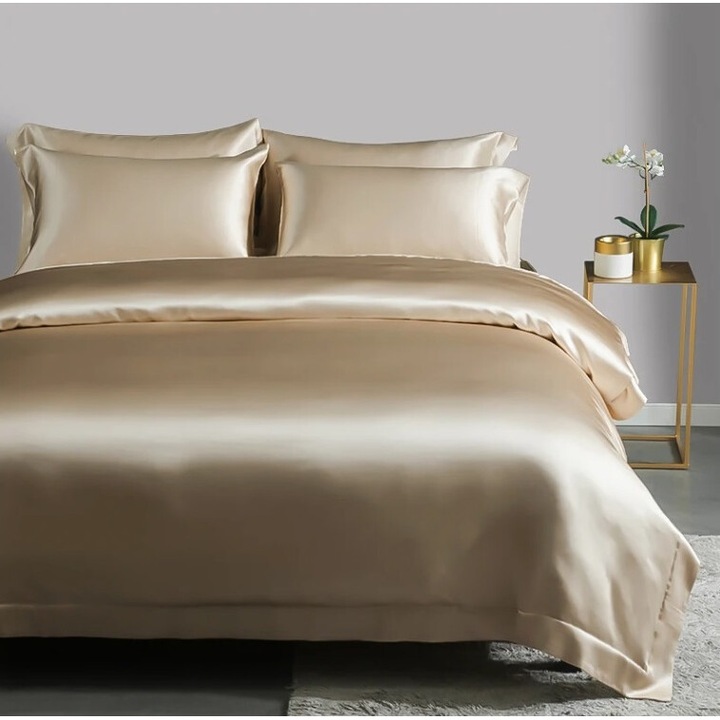 Husa de pilota din matase, Malbery, 140x200cm, Caramiziu deschis