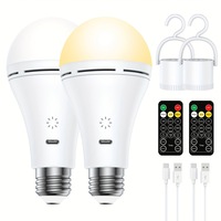 Becuri LED reincarcabile cu telecomanda, 2000mAh, 3 temperaturi de culoare, set de 2 bucati