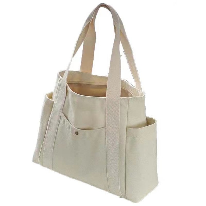 Чанта за през рамо, Canvas, платнена, 39х14х30см, Бял, 38*28*10cm