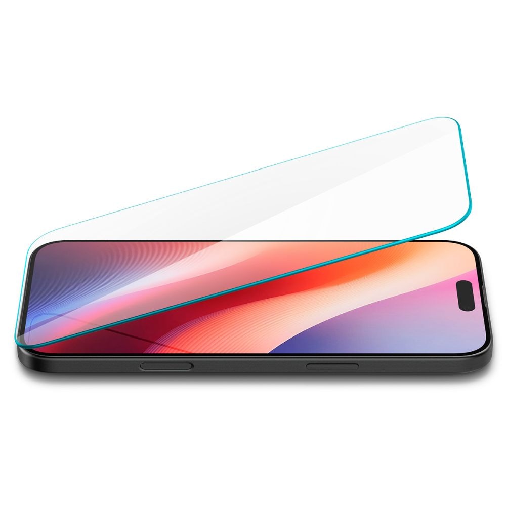 Folie sticla transparenta Case friendly Spigen GLAStR SLIM compatibila cu iPhone 15 / 16