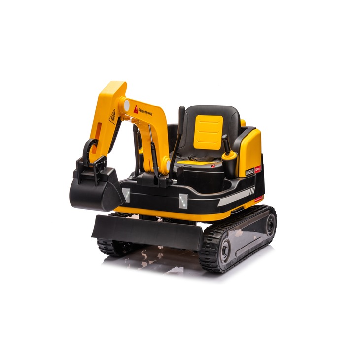 Excavator electric pentru copii Kinderauto X7 2x 55W, 12V-12Ah, galben