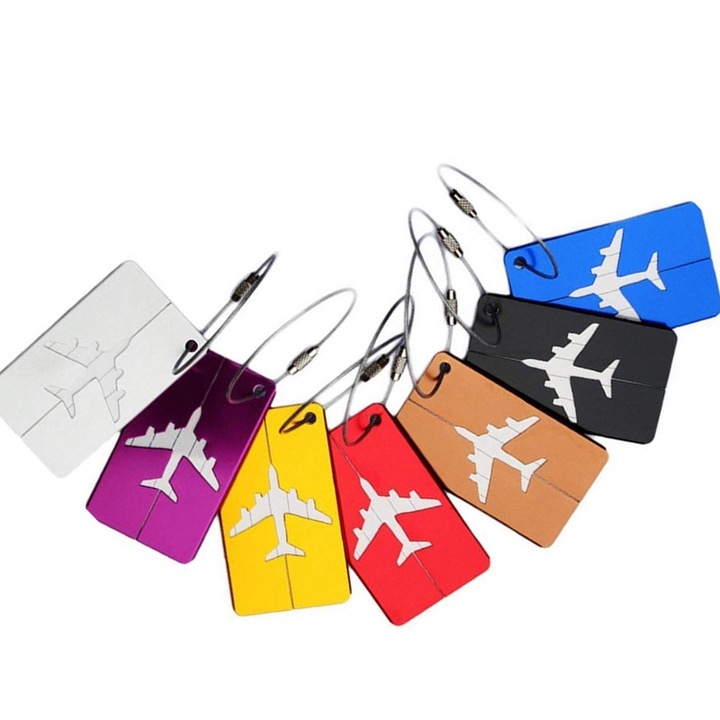 Ecuson bagaj set 7 bucati, metal, multicolor