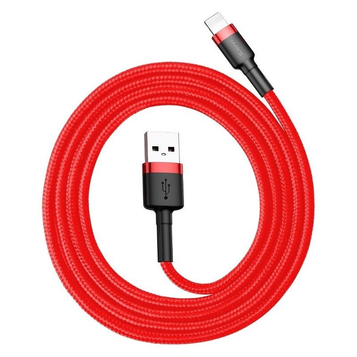 Кабел за зареждане и данни USB-A / lightning 2.4A Baseus cafule 1m CALKLF-B09 черен/червен