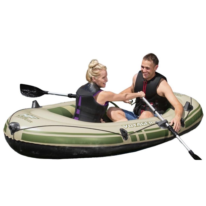 Barca gonflabila, Bestway, vinil, cu vasle, 243 x 102 cm, multicolor