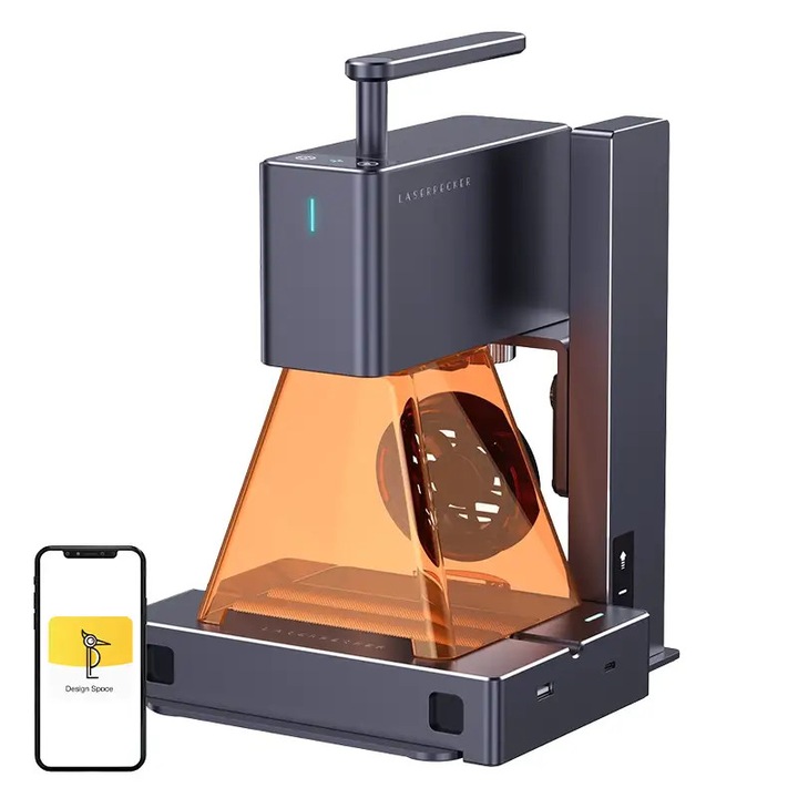 Masina de gravat cu laser LaserPecker 2, 5W, 100x100mm, protectie, ochelari de protectie