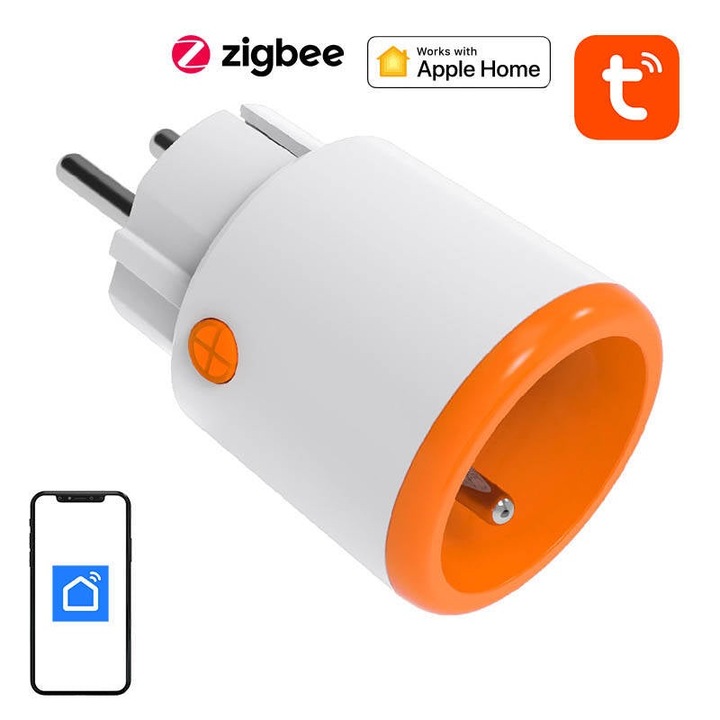 Смарт контакт Zigbee NEO NAS-WR15BH, управление от смартфон, следене на потреблението, 50x50x85mm