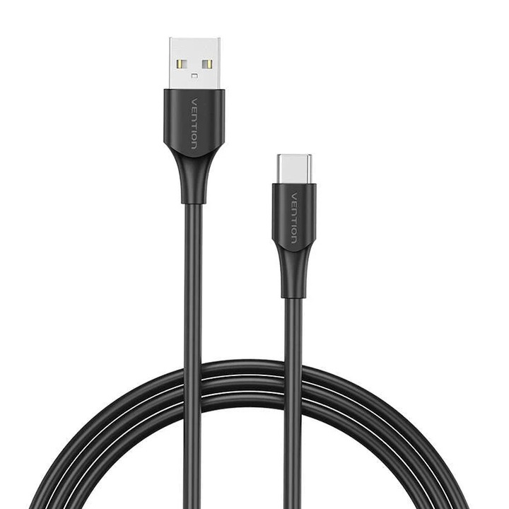 Cablu Vention, CTHBF, USB-A 2.0 la USB-C, 3A, 1m, Negru