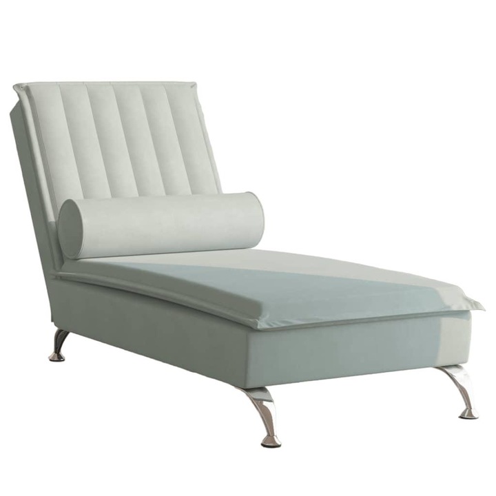 Canapea vidaXL Anaklintro, gri, 137x56x75cm, cu masaj