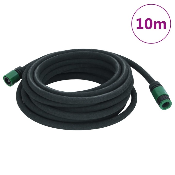 Rugalmas tömlő, VidaXL, kerti öntözéshez, 10m/0.6", gumi/PVC