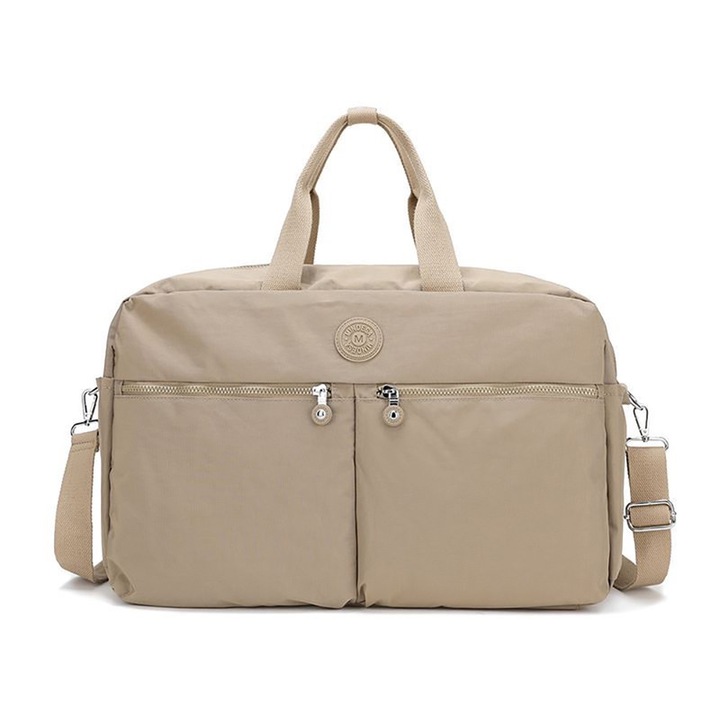 Mindesa sporttáska, vízálló, 49x26x32cm, khaki, állítható pánttal és több zsebbel