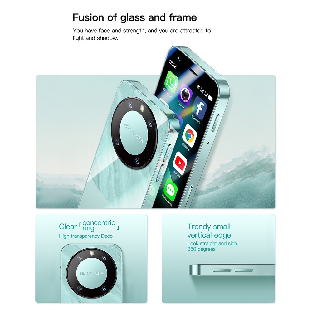 Smartphone Mini Rainbuvvy F8 Pro Max, 3G, 3.0 inch, 16GB, Negru, Dual SIM, 2000mAh