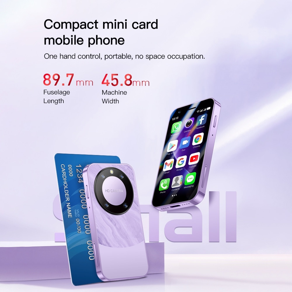 Smartphone Mini Rainbuvvy F8 Pro Max, 3G, 3.0 inch, 16GB, Negru, Dual SIM, 2000mAh