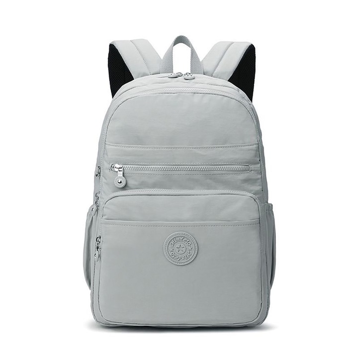 Rucsac Mindesa Casual, Nylon Rezistent la Apa, Compartiment Laptop, Bej, 44x29x17cm