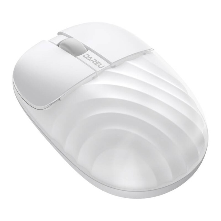 Mouse wireless Dareu LM135D, Bluetooth, 2.4G, 1200 DPI, 300 mAh, Alb