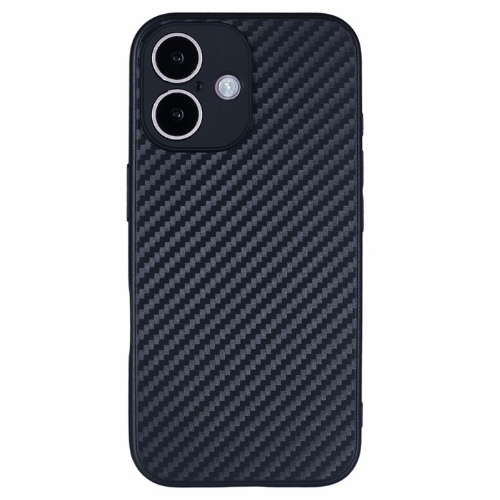 Карбонов Кейс за iPhone 16 Plus, Черен