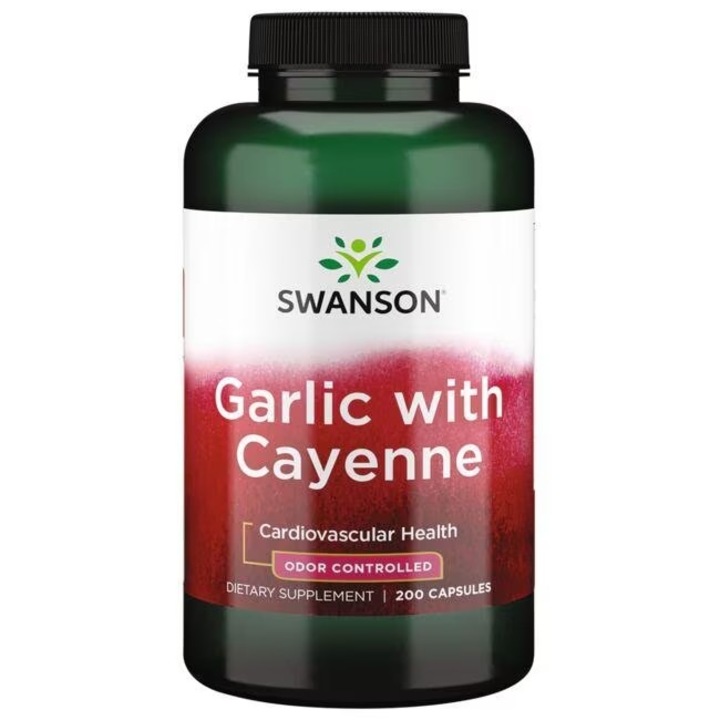 Cayenne és Fokhagyma – Immunerősítő Kapszulák 200 db, Swanson Health Products