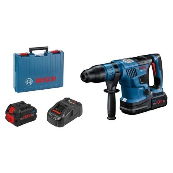 Ciocan rotopercutor BOSCH PROFESSIONAL GBH 18V-36C SDS-Max, 7J, 2900 Percutii/min, 500 RPM, 2 Baterii Procore 5.5Ah, Incarcator, Carcasa, Albastru