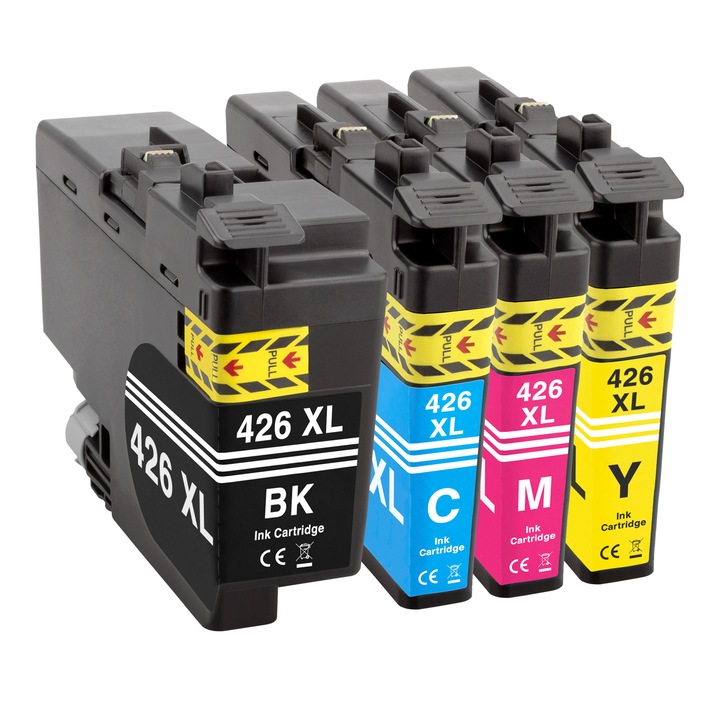 4 db tintapatron készlet LC426XL fekete, kék, piros, sárga, 21000 oldal kompatibilis Brother MFC-J4540DWXL MFC-J4340DW MFC-J4540DW MFC-J4335DW MFC-J4335DWXL