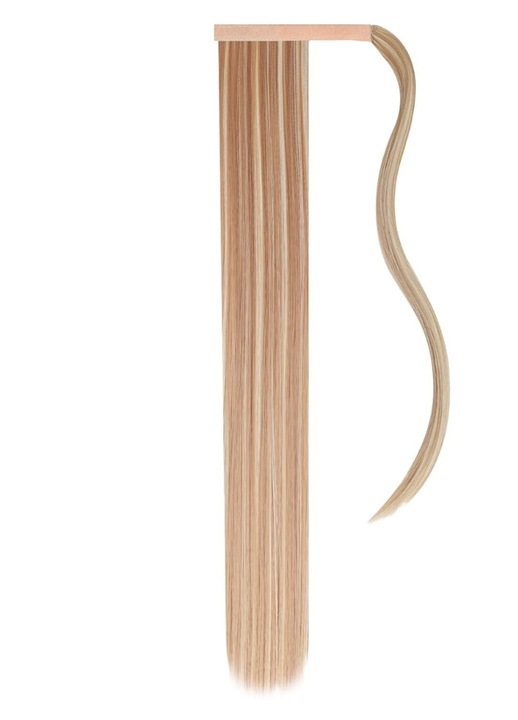 Extensie de par drept pentru coada, JJstar, 70 cm lungime, Blond deschis cu suvite