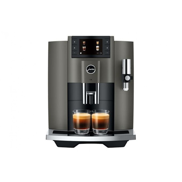 Еспресо машина JURA E8, Автоматична, TFT дисплей, 15 бара, 1.9 л, Dark Inox