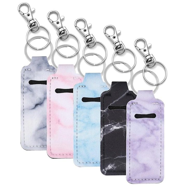 Kulcstartó ajakbalzsamhoz, Notekisskai, 5 db-os készlet, tarka, 10x4cm