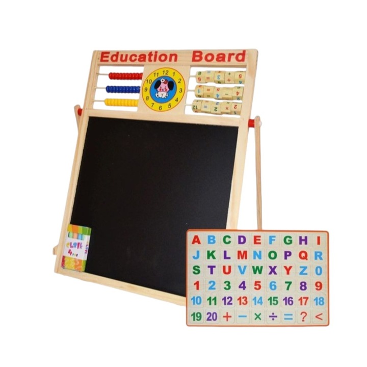 Tabla cu 2 fete, numaratoare, magnetica, marker+creta