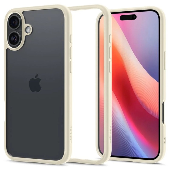 Tok, Spigen Ultra Hybrid kompatibilis iPhone 16 Plus, Átlátszó Bézs